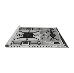 Sideview of Machine Washable Southwestern Gray Country Rug, wshabs5214gry
