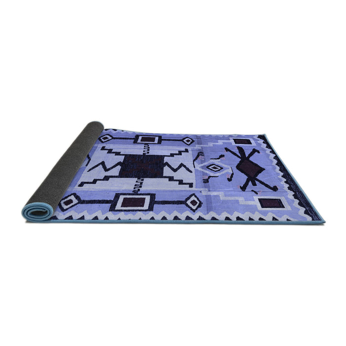 Sideview of Southwestern Blue Country Rug, abs5214blu