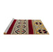 Sideview of Machine Washable Abstract Brown Sugar Brown Rug, wshabs5215