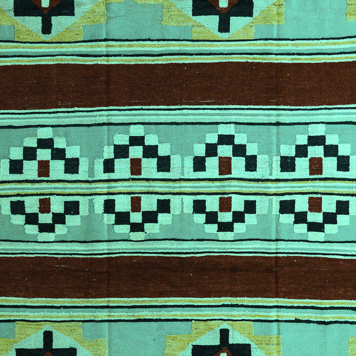 Machine Washable Southwestern Turquoise Country Area Rugs, wshabs5215turq