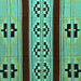 Square Southwestern Turquoise Country Rug, abs5215turq