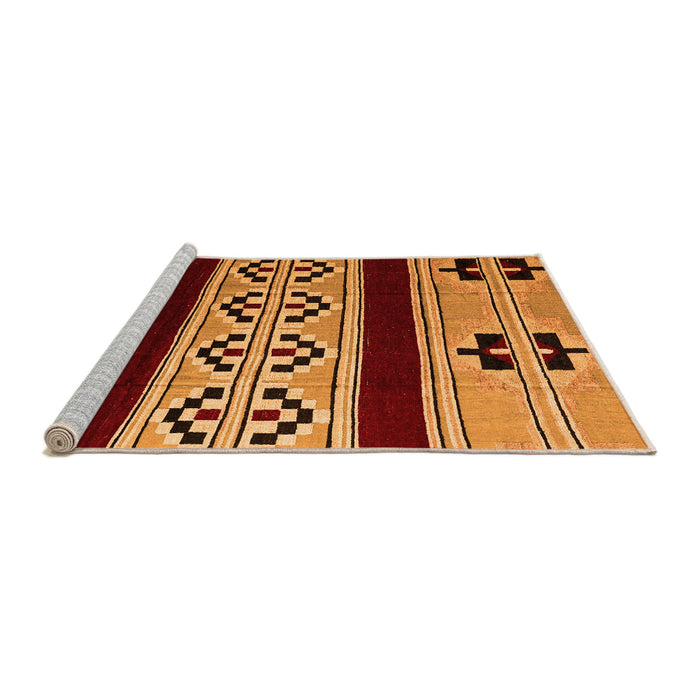 Sideview of Machine Washable Southwestern Orange Country Area Rugs, wshabs5215org