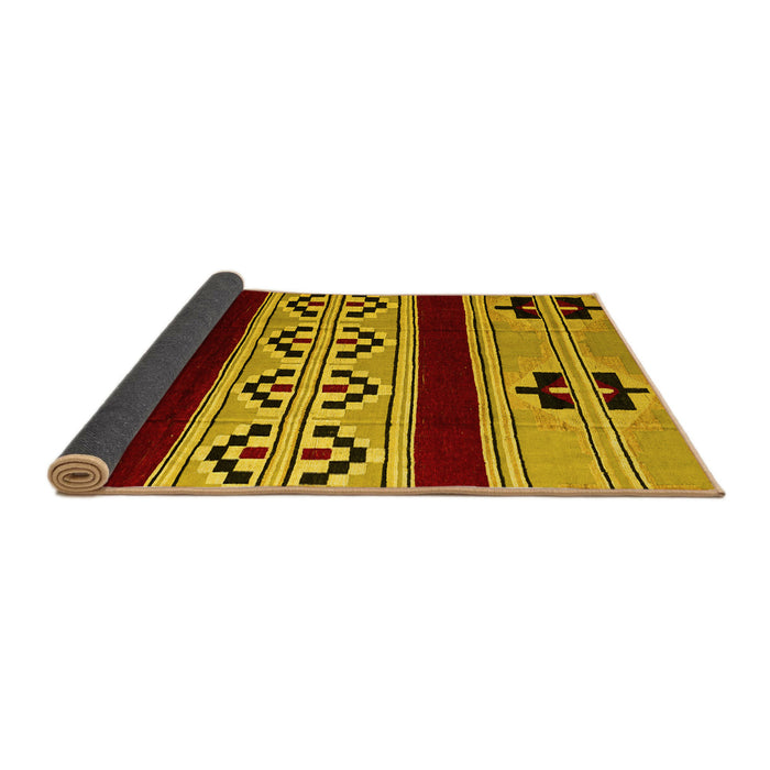 Sideview of Southwestern Yellow Country Rug, abs5215yw