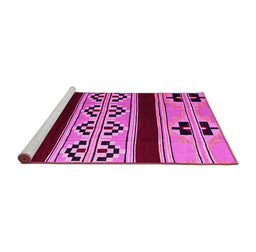 Sideview of Machine Washable Southwestern Pink Country Rug, wshabs5215pnk