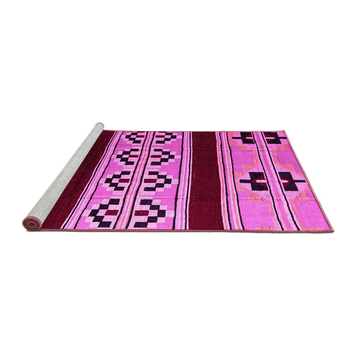 Sideview of Machine Washable Southwestern Pink Country Rug, wshabs5215pnk
