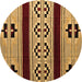 Round Southwestern Brown Country Rug, abs5215brn