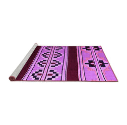 Sideview of Machine Washable Southwestern Purple Country Area Rugs, wshabs5215pur