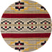 Round Abstract Brown Southwestern Rug, abs5215