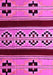 Machine Washable Southwestern Pink Country Rug, wshabs5215pnk