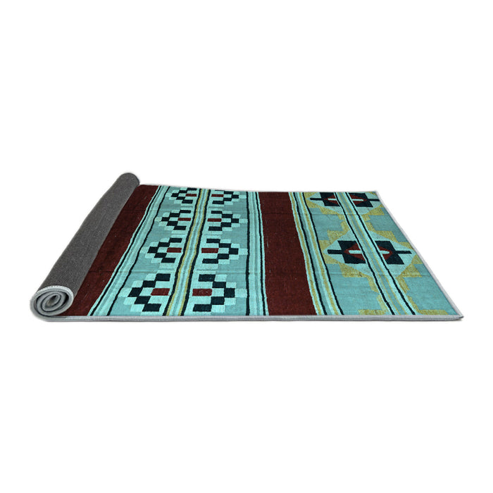 Sideview of Southwestern Light Blue Country Rug, abs5215lblu