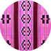 Round Southwestern Pink Country Rug, abs5215pnk