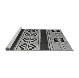 Sideview of Machine Washable Southwestern Gray Country Rug, wshabs5215gry