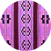 Round Southwestern Purple Country Rug, abs5215pur