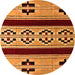 Round Southwestern Orange Country Rug, abs5215org