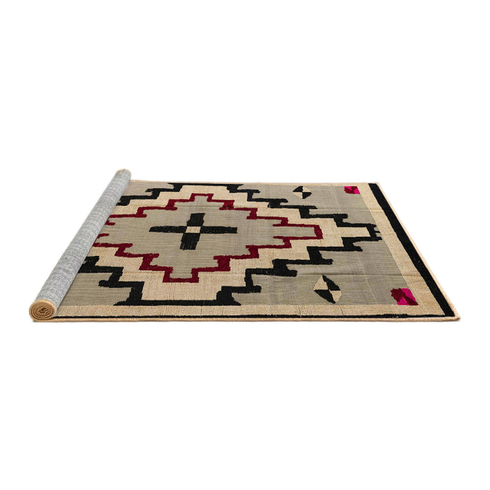 Sideview of Machine Washable Abstract Dark Brown Rug, wshabs5216