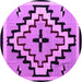 Round Southwestern Purple Country Rug, abs5216pur