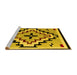 Sideview of Machine Washable Southwestern Yellow Country Rug, wshabs5216yw