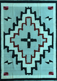 Southwestern Light Blue Country Rug, abs5216lblu