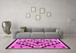 Machine Washable Southwestern Pink Country Rug in a Living Room, wshabs5216pnk