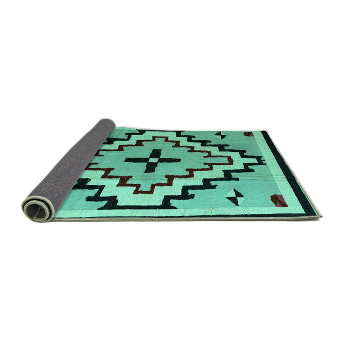 Sideview of Southwestern Turquoise Country Rug, abs5216turq