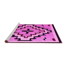 Sideview of Machine Washable Southwestern Pink Country Rug, wshabs5216pnk