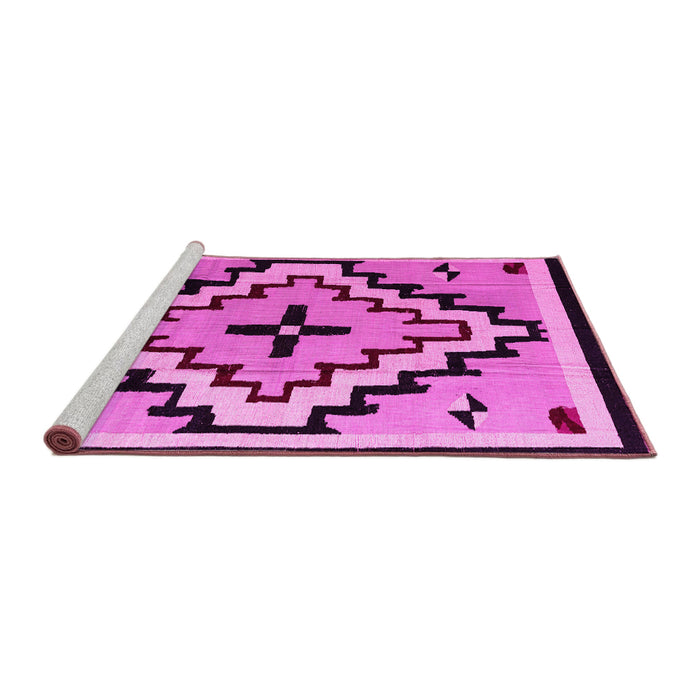Sideview of Machine Washable Southwestern Pink Country Rug, wshabs5216pnk