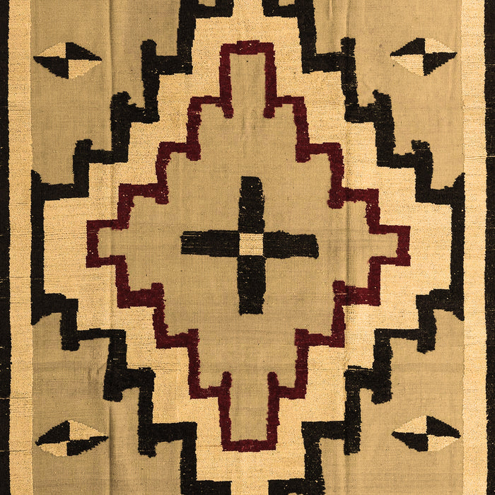 Machine Washable Southwestern Brown Country Rug, wshabs5216brn