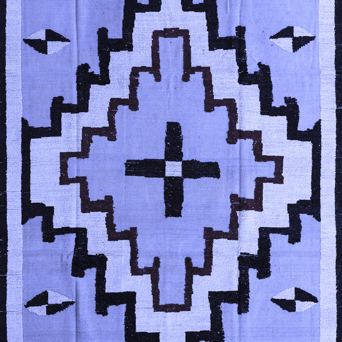 Machine Washable Southwestern Blue Country Rug, wshabs5216blu