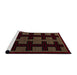 Sideview of Machine Washable Abstract Red Rug, wshabs5217