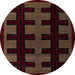 Round Abstract Red Southwestern Rug, abs5217