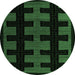 Round Southwestern Emerald Green Country Rug, abs5217emgrn