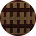 Round Southwestern Brown Country Rug, abs5217brn