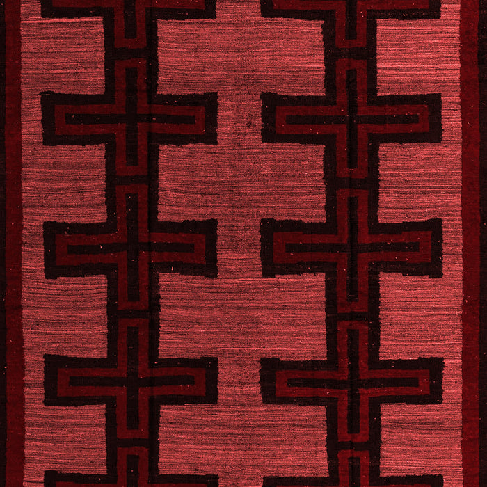 Machine Washable Southwestern Red Country Rug, wshabs5217red