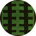 Round Southwestern Green Country Rug, abs5217grn