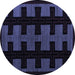 Round Southwestern Blue Country Rug, abs5217blu