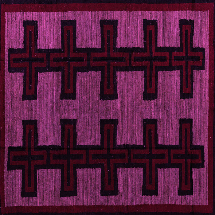 Square Machine Washable Southwestern Pink Country Rug, wshabs5217pnk