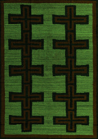 Southwestern Green Country Rug, abs5217grn