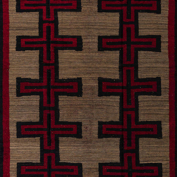Machine Washable Abstract Red Rug, wshabs5217