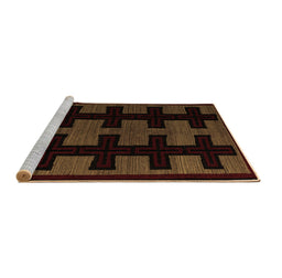 Sideview of Machine Washable Southwestern Brown Country Rug, wshabs5217brn
