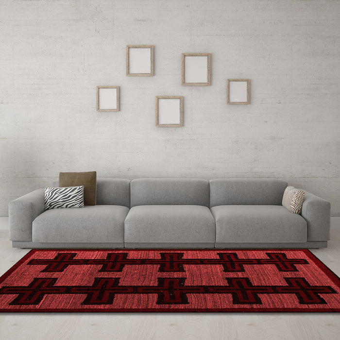 Country Red Washable Rugs