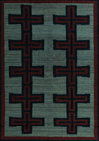 Southwestern Light Blue Country Rug, abs5217lblu