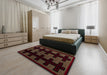 Abstract Red Southwestern Rug in a Bedroom, abs5217