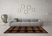 Machine Washable Southwestern Brown Country Rug in a Living Room,, wshabs5217brn