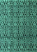 Machine Washable Abstract Turquoise Modern Area Rugs, wshabs5218turq