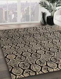 Abstract Light French Beige Brown Modern Rug, abs5218