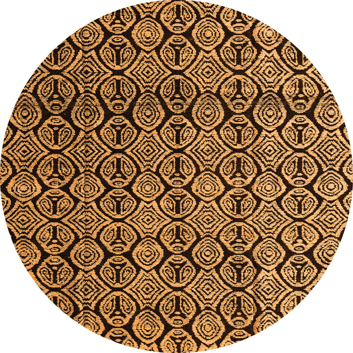 Round Abstract Orange Modern Rug, abs5218org