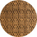 Round Abstract Orange Modern Rug, abs5218org