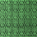 Square Machine Washable Abstract Emerald Green Modern Area Rugs, wshabs5218emgrn