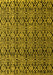 Machine Washable Abstract Yellow Modern Rug, wshabs5218yw