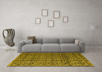 Machine Washable Abstract Yellow Modern Rug, wshabs5218yw